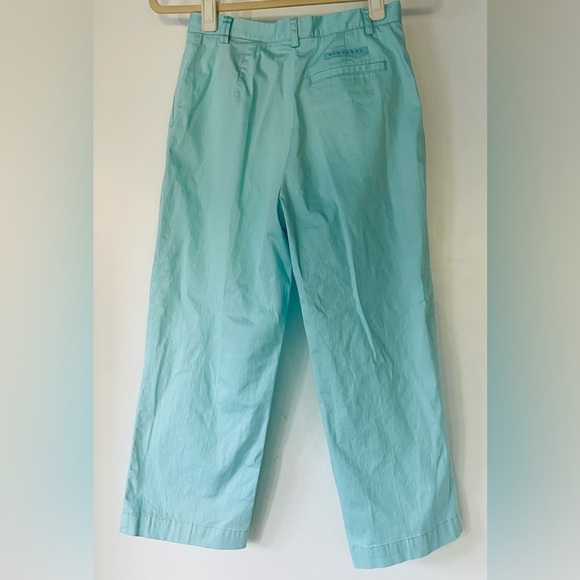 Burberry Golf cotton cropped wide leg capri pants, pockets, aqua blue, sz2, EUC - Picture 3 of 8